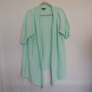 Eileen Fisher open cardigan size 2X seaglass color organic linen/cotton blend